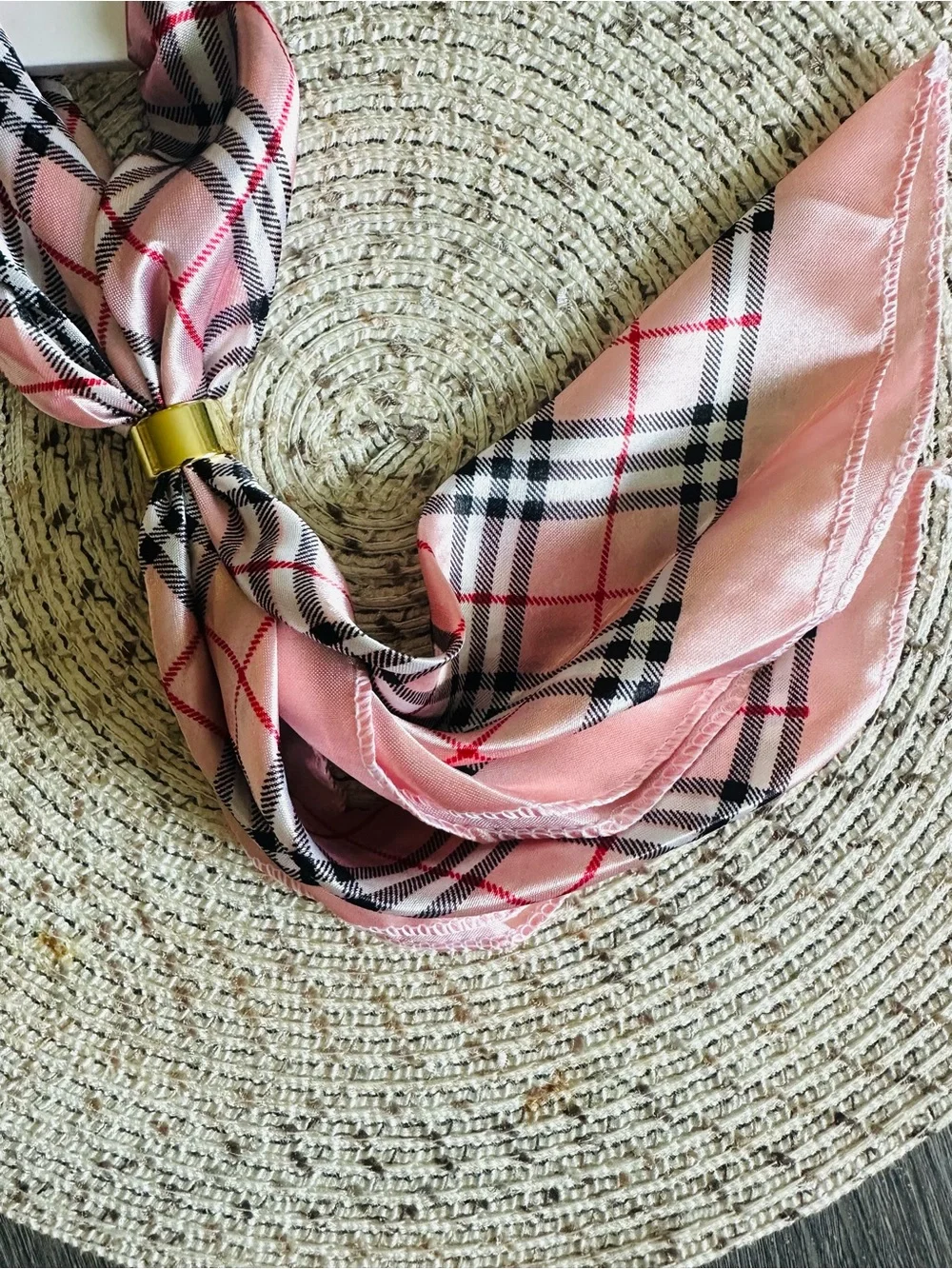 Mint pink plaid